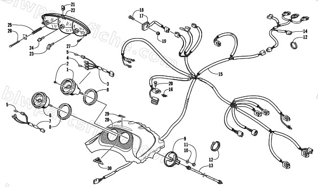 HEADLIGHT, INSTRUMENTS, AND WIRING ASSEMBLIES (ESR) diagram