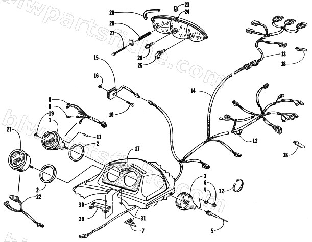 HEADLIGHT, INSTRUMENTS, AND WIRING ASSEMBLIES diagram