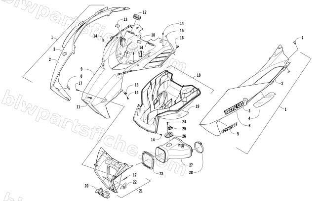 HOOD AND AIR INTAKE ASSEMBLY diagram