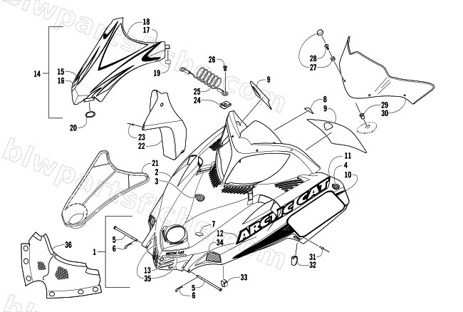 HOOD AND WINDSHIELD ASSEMBLY diagram