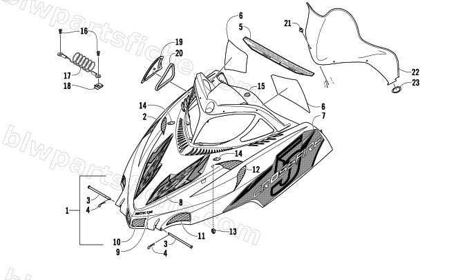 HOOD AND WINDSHIELD ASSEMBLY diagram