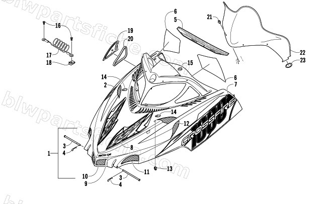 HOOD AND WINDSHIELD ASSEMBLY diagram