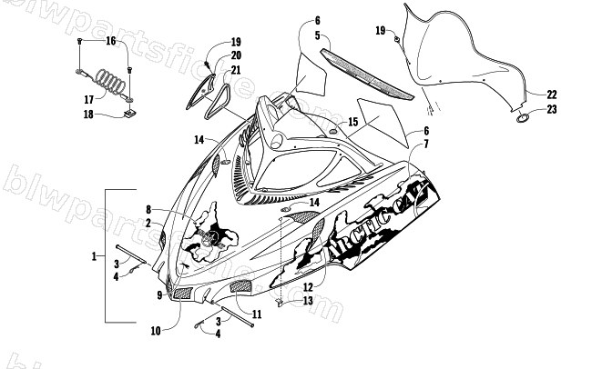 HOOD AND WINDSHIELD ASSEMBLY diagram