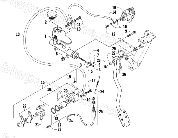 HYDRAULIC BRAKE ASSEMBLY diagram