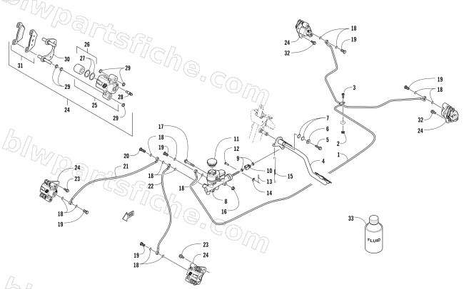 HYDRAULIC BRAKE ASSEMBLY diagram