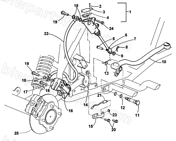 HYDRAULIC FOOT BRAKE ASSEMBLY diagram