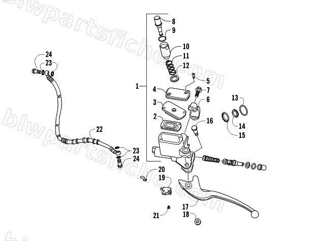 HYDRAULIC HAND BRAKE ASSEMBLY diagram
