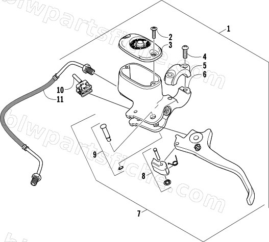 HYDRAULIC HAND BRAKE ASSEMBLY diagram