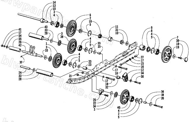 IDLER WHEEL AND AXLE ASSEMBLIES diagram