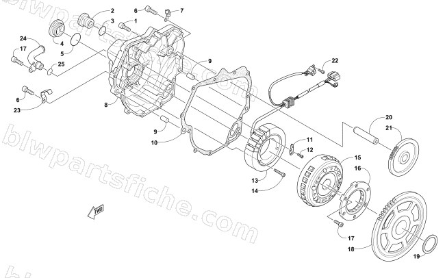 MAGNETO AND COVER ASSEMBLY diagram