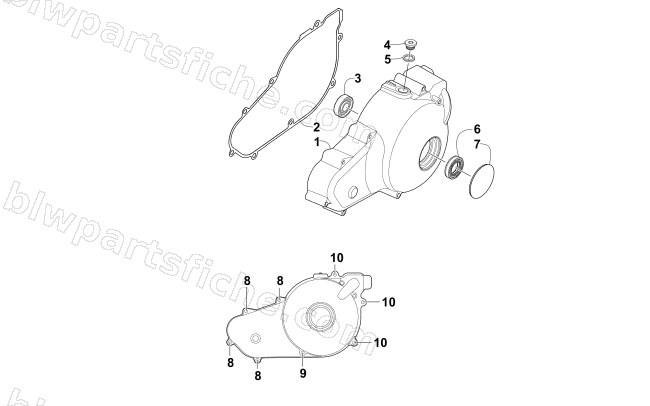 MAGNETO SIDE ENGINE COVERS diagram