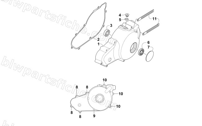 MAGNETO SIDE ENGINE COVERS diagram