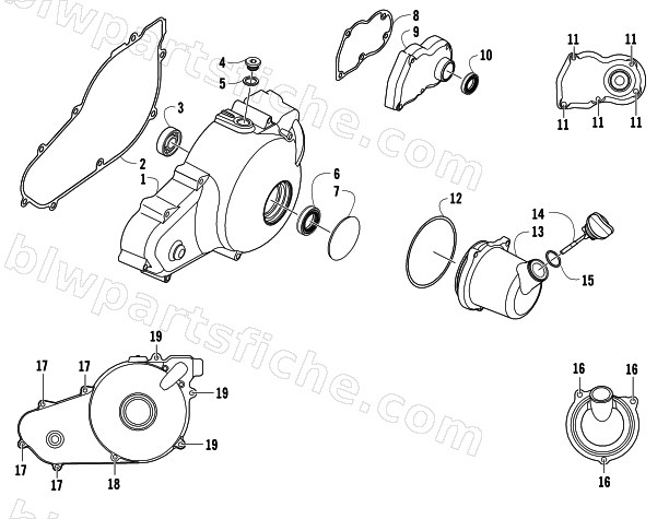 MAGNETO SIDE ENGINE COVERS diagram