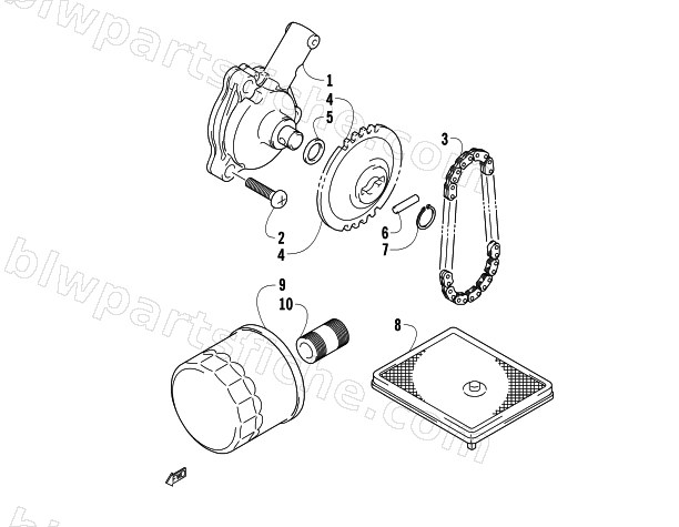 OIL FILTER/PUMP ASSEMBLY diagram
