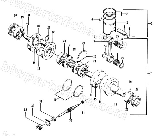 PISTON AND CRANKSHAFT diagram