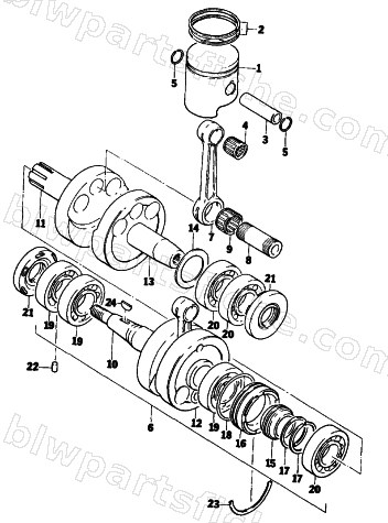 PISTON AND CRANKSHAFT diagram