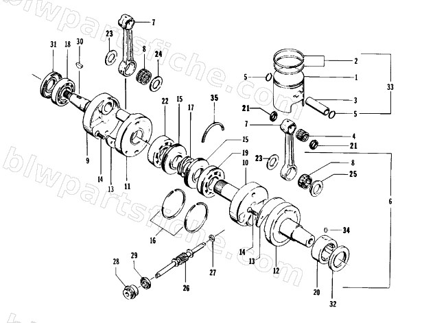 PISTON AND CRANKSHAFT diagram