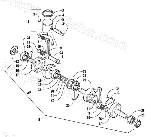 PISTON AND CRANKSHAFT diagram