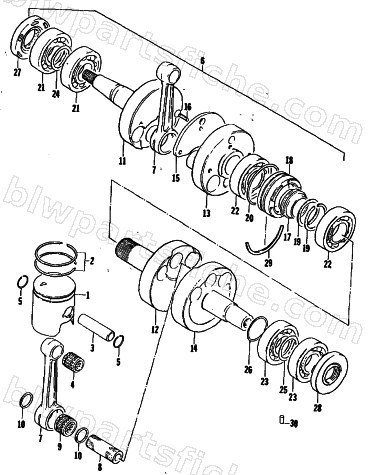 PISTON AND CRANKSHAFT diagram