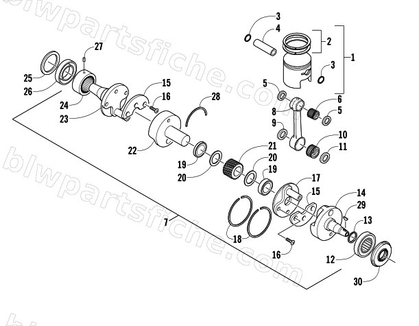 PISTON AND CRANKSHAFT diagram