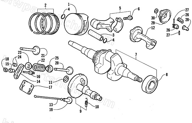 PISTON AND CRANKSHAFT ASSEMBLY diagram