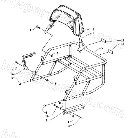RACK AND BACKREST ASSEMBLY diagram
