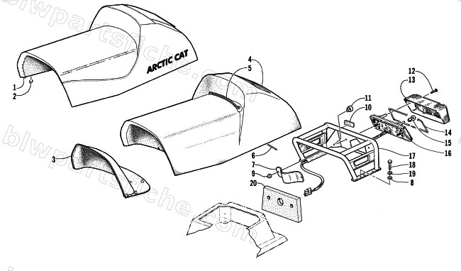 RACK, SEAT, AND TAILLIGHT ASSEMBLY diagram