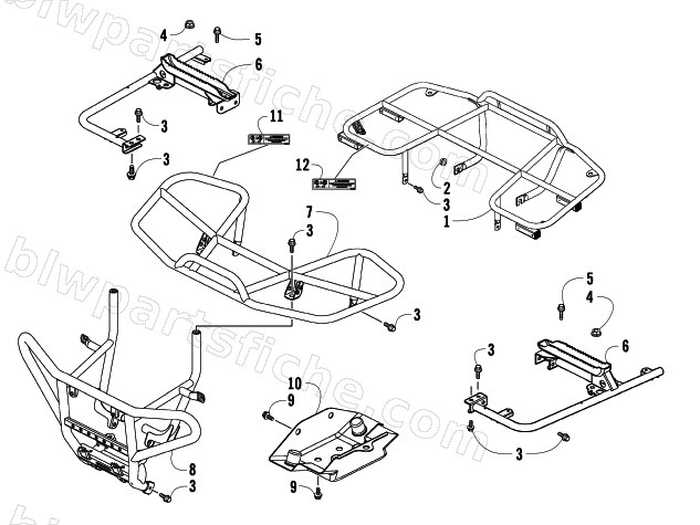 RACKS AND BUMPER ASSEMBLY diagram