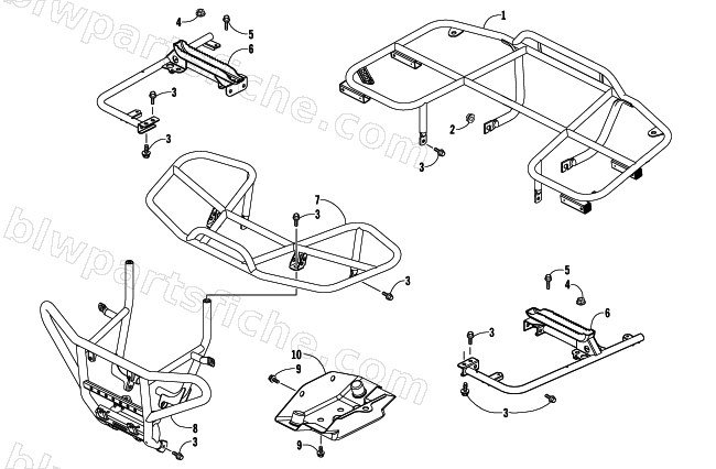 RACKS AND BUMPER ASSEMBLY diagram