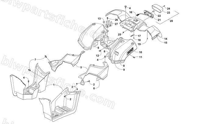 REAR BODY AND TAILLIGHT ASSEMBLY diagram