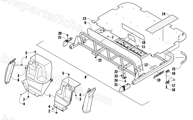 REAR BODY PANEL AND FLATBED ASSEMBLY diagram