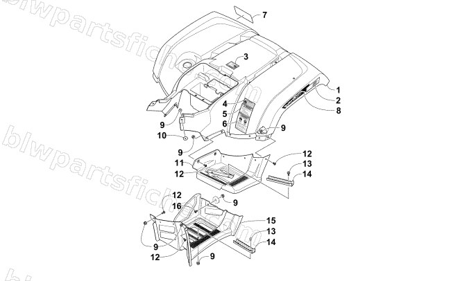 REAR BODY PANEL AND FOOTWELL ASSEMBLIES diagram