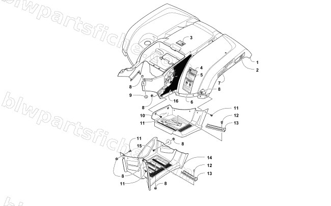 REAR BODY PANEL AND FOOTWELL ASSEMBLIES (Camo) diagram