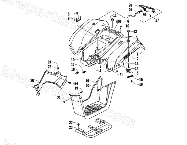 REAR BODY PANEL AND TAILLIGHT ASSEMBLIES diagram