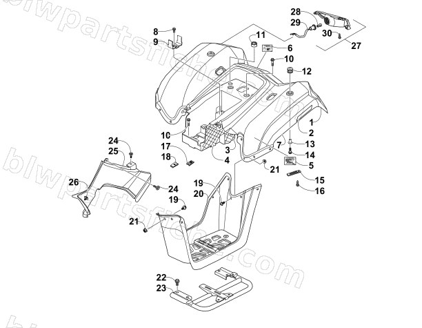 REAR BODY PANEL AND TAILLIGHT ASSEMBLIES diagram