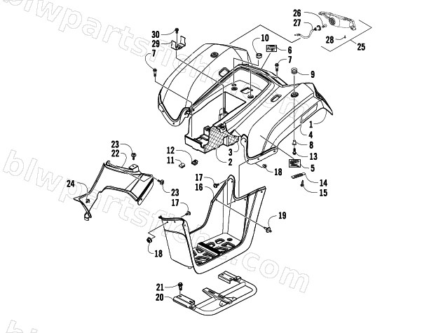 REAR BODY PANEL AND TAILLIGHT ASSEMBLIES diagram