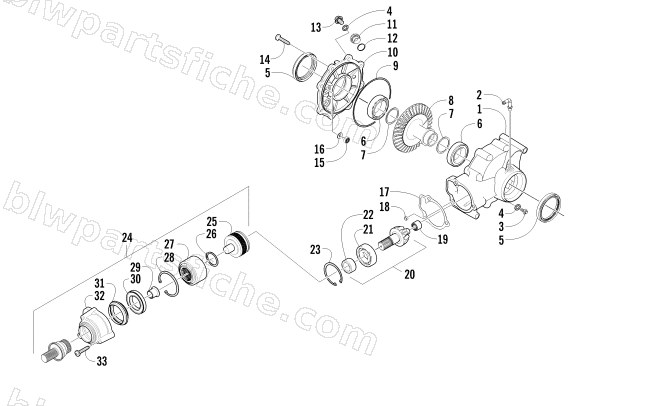 REAR DRIVE GEARCASE ASSEMBLY diagram