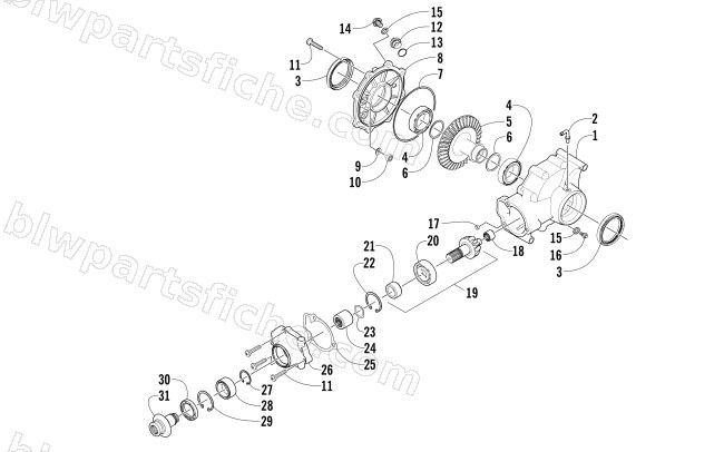 REAR DRIVE GEARCASE ASSEMBLY diagram