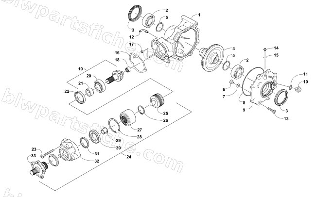REAR DRIVE GEARCASE ASSEMBLY diagram