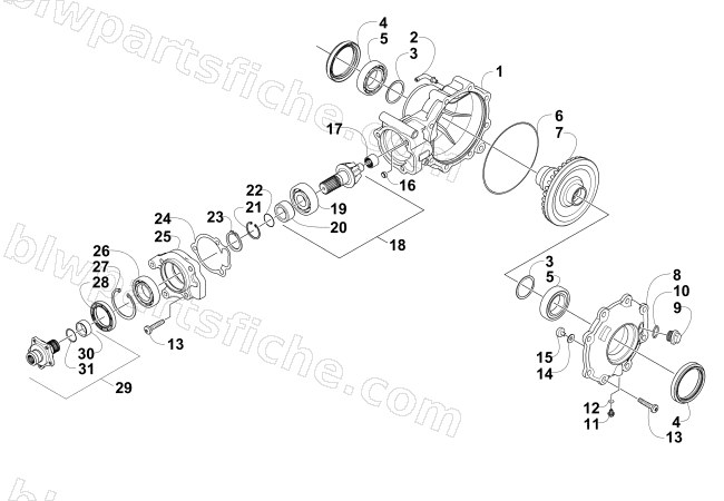 REAR DRIVE GEARCASE ASSEMBLY diagram