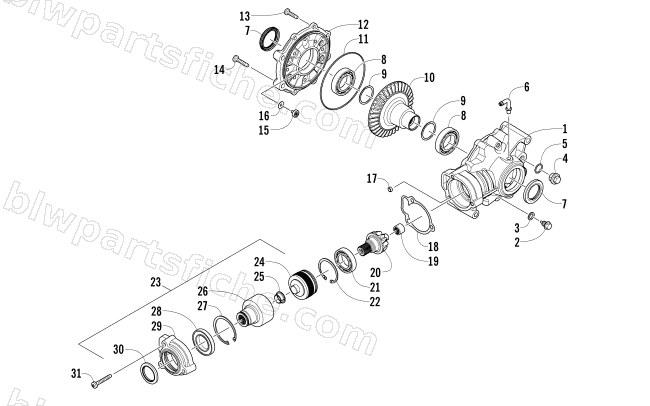REAR DRIVE GEARCASE ASSEMBLY diagram
