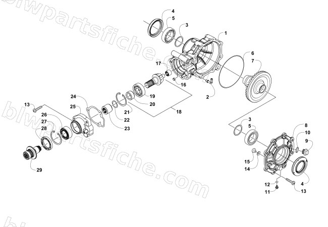 REAR DRIVE GEARCASE ASSEMBLY diagram