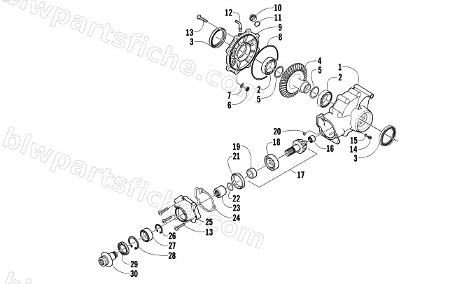 REAR DRIVE GEARCASE ASSEMBLY diagram