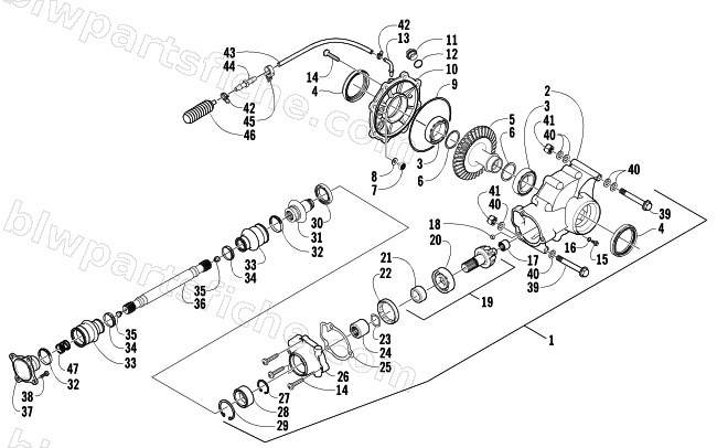 REAR DRIVE GEARCASE ASSEMBLY diagram