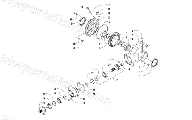 REAR DRIVE GEARCASE ASSEMBLY (SER. #  302246 AND BELOW) diagram