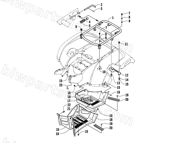 REAR RACK AND FOOTWELL ASSEMBLIES diagram