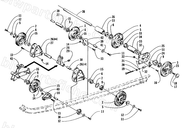 REAR SUSPENSION AXLE ASSEMBLY diagram