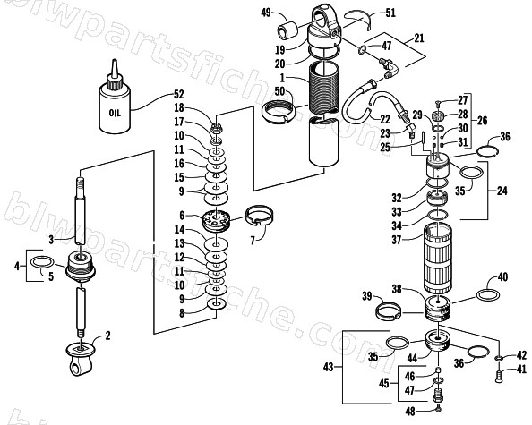 REAR SUSPENSION FRONT ARM SHOCK ABSORBER diagram