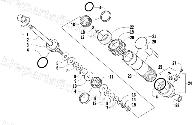 REAR SUSPENSION FRONT ARM SHOCK ABSORBER diagram