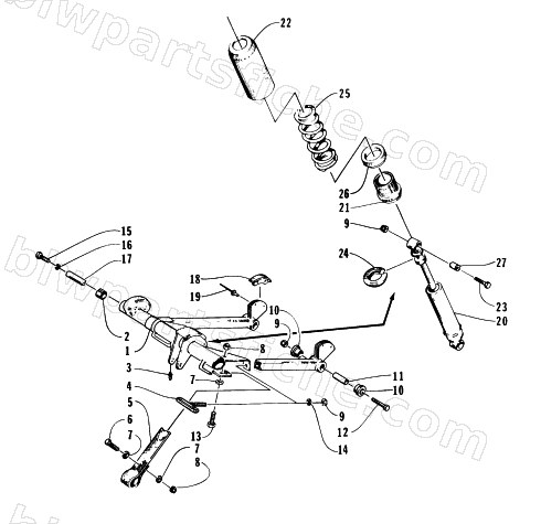REAR SUSPENSION/FRONT ARM ASSEMBLY diagram